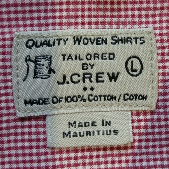J. Crew Red Checked Button-Down, Size Large - Picture 2 of 8